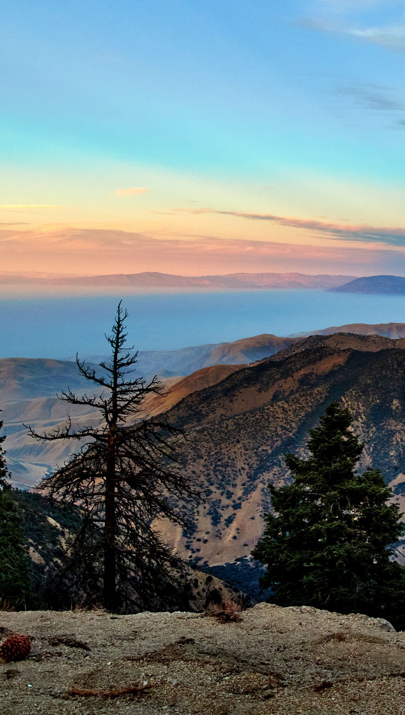 Amanecer en las montañas del bosque