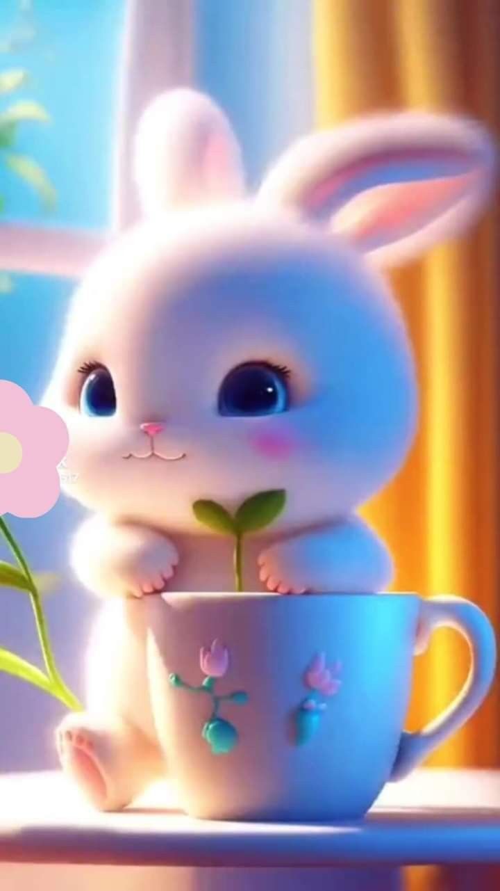 Animación de conejito 3D kawaii