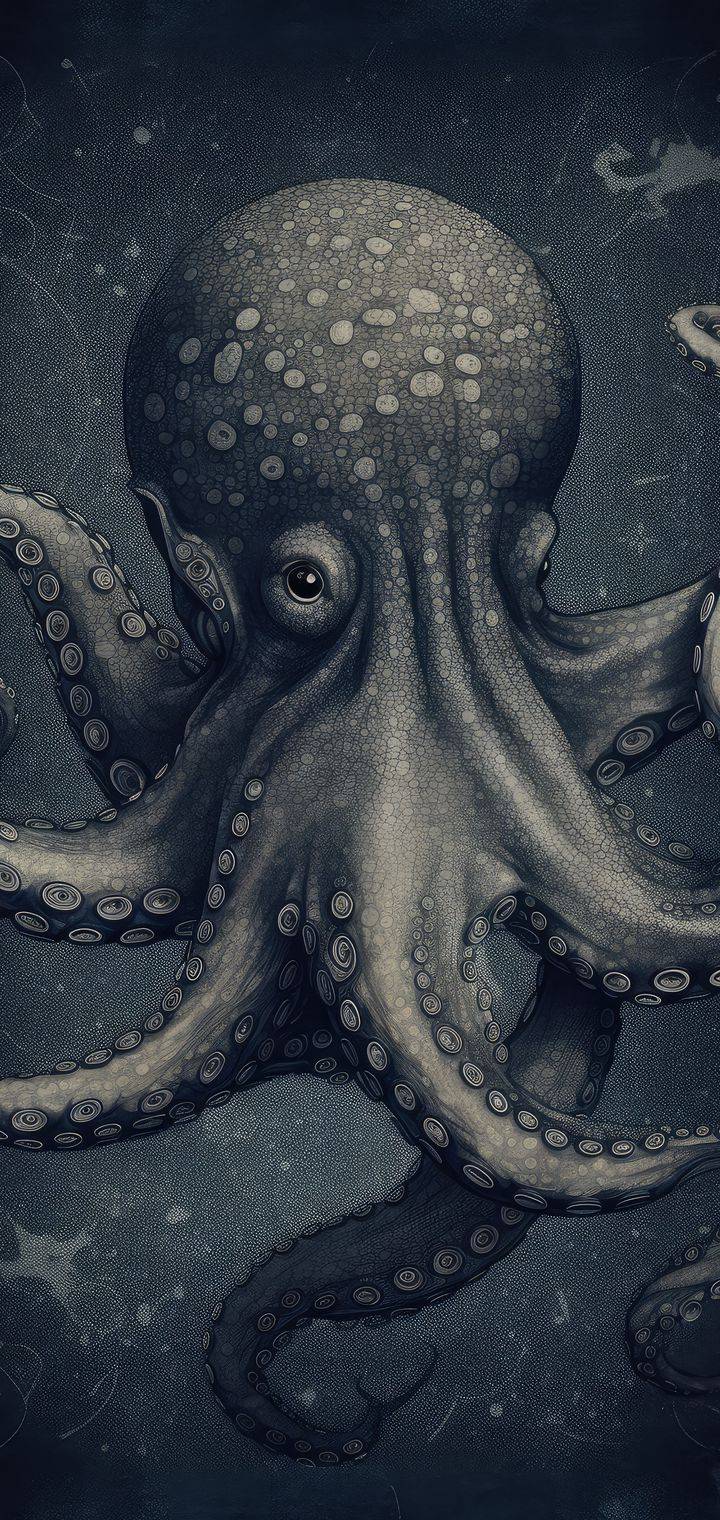 Arte digital de dibujo de pulpo