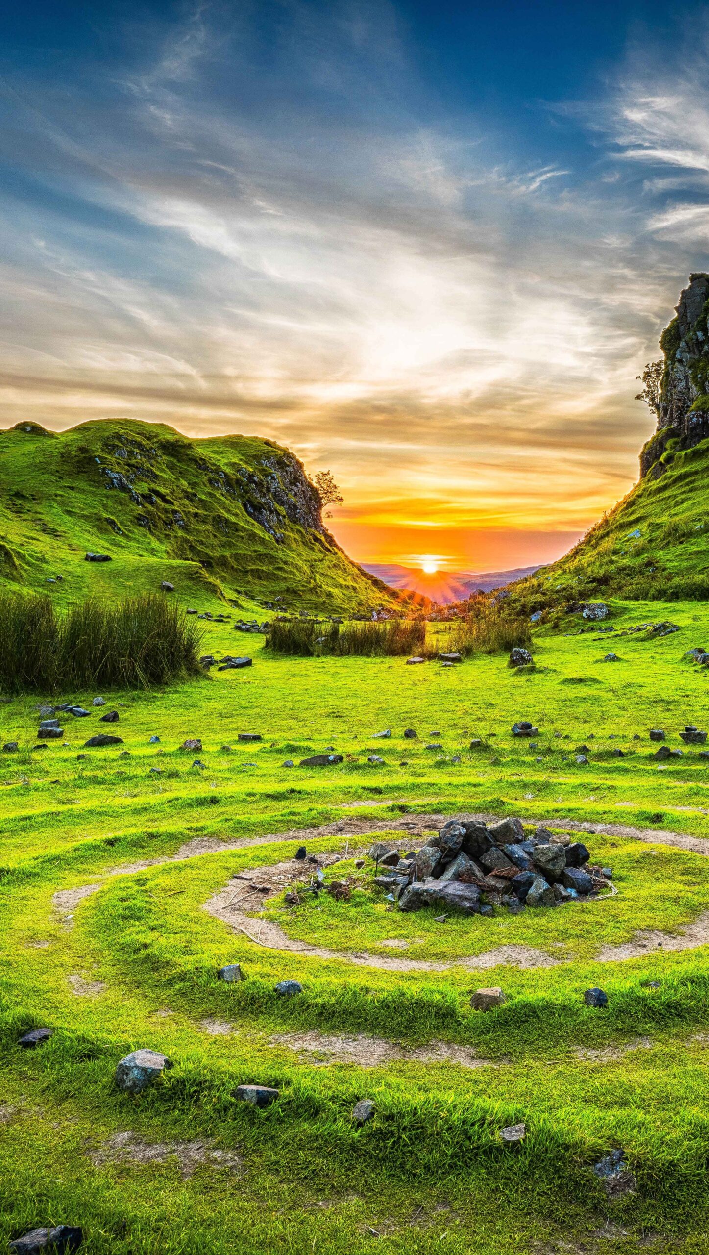 Atardecer en el campo del Reino Unido