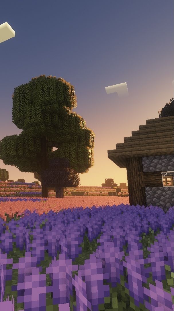 Atardecer hermoso en Minecraft