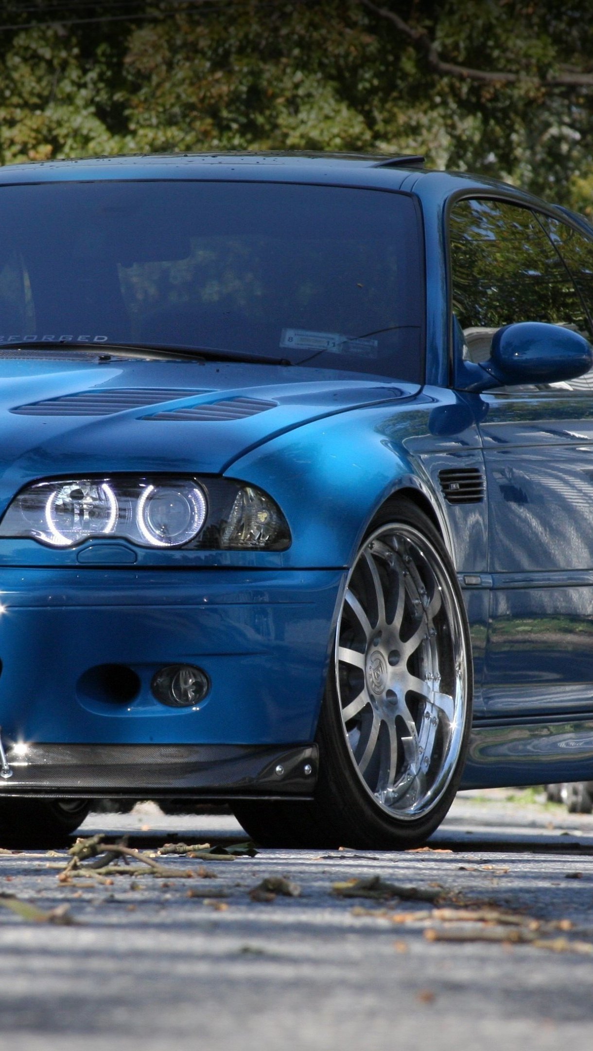 BMW M3 E46 azul de frente