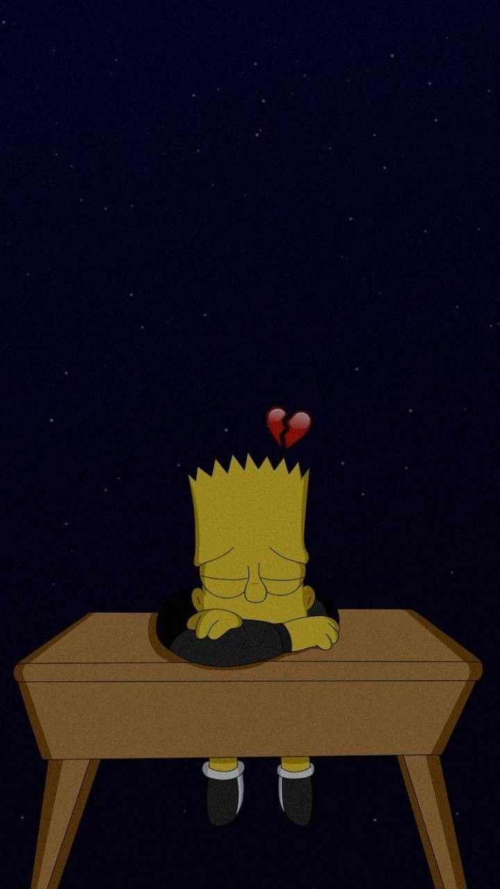 Bart simpson con el corazón roto fondo de pantalla