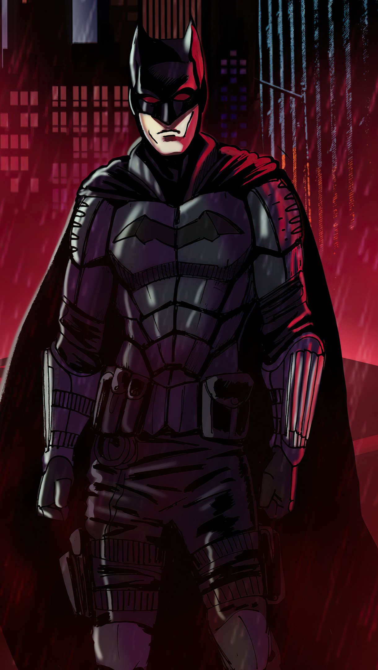 Batman en la noche Cyberpunk