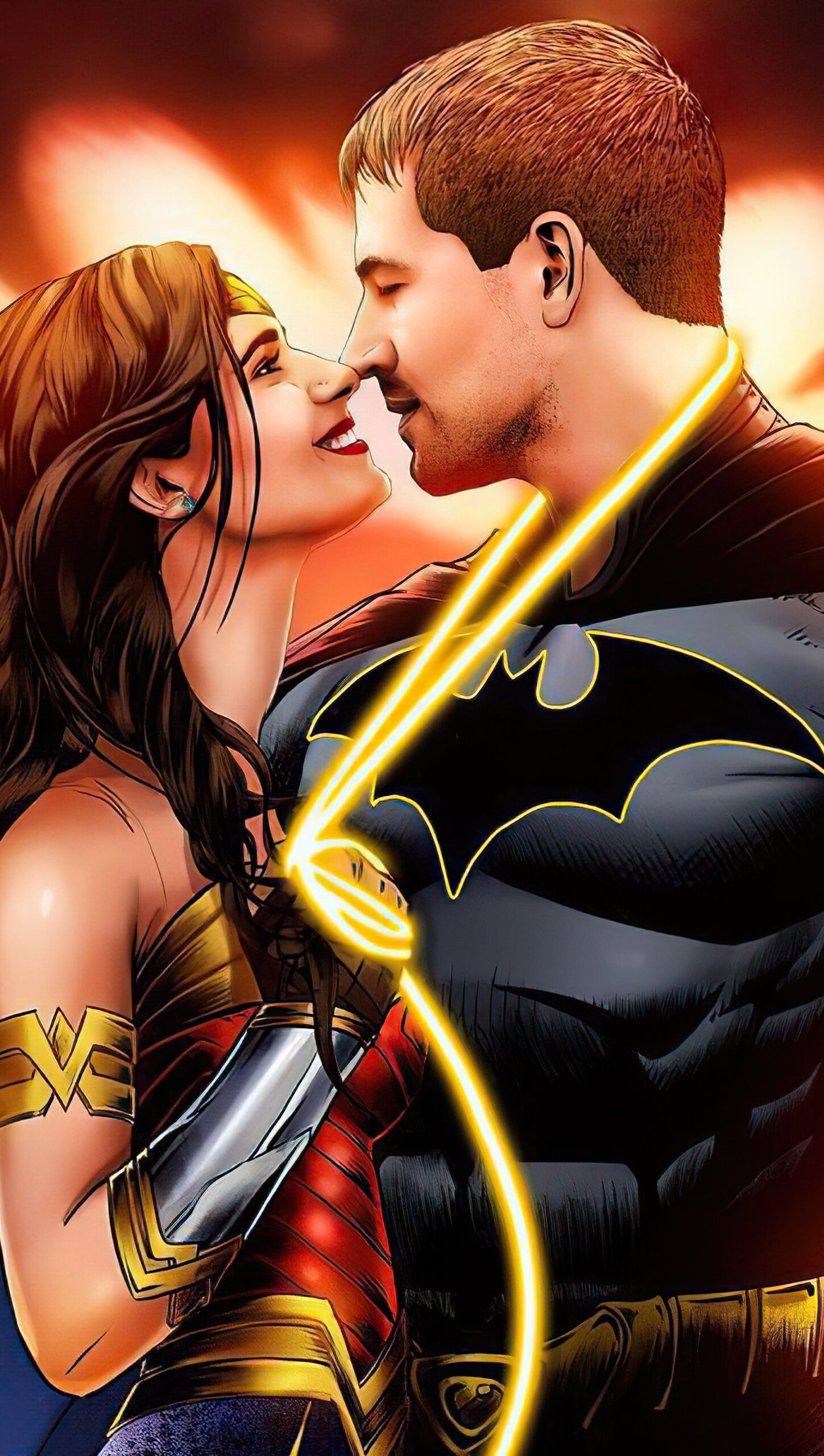 Batman y La mujer maravilla enamorados