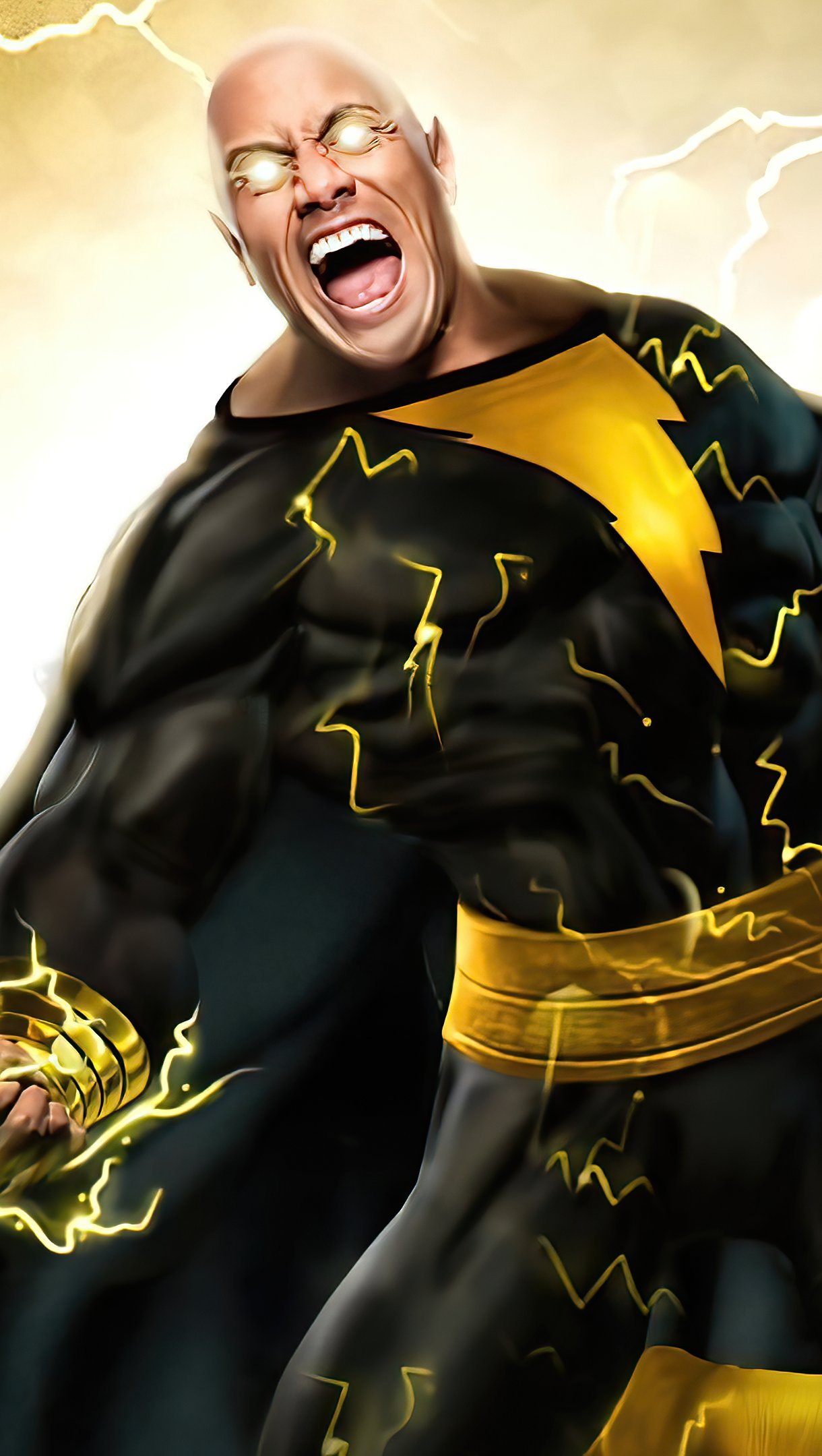 Black Adam con electricidad