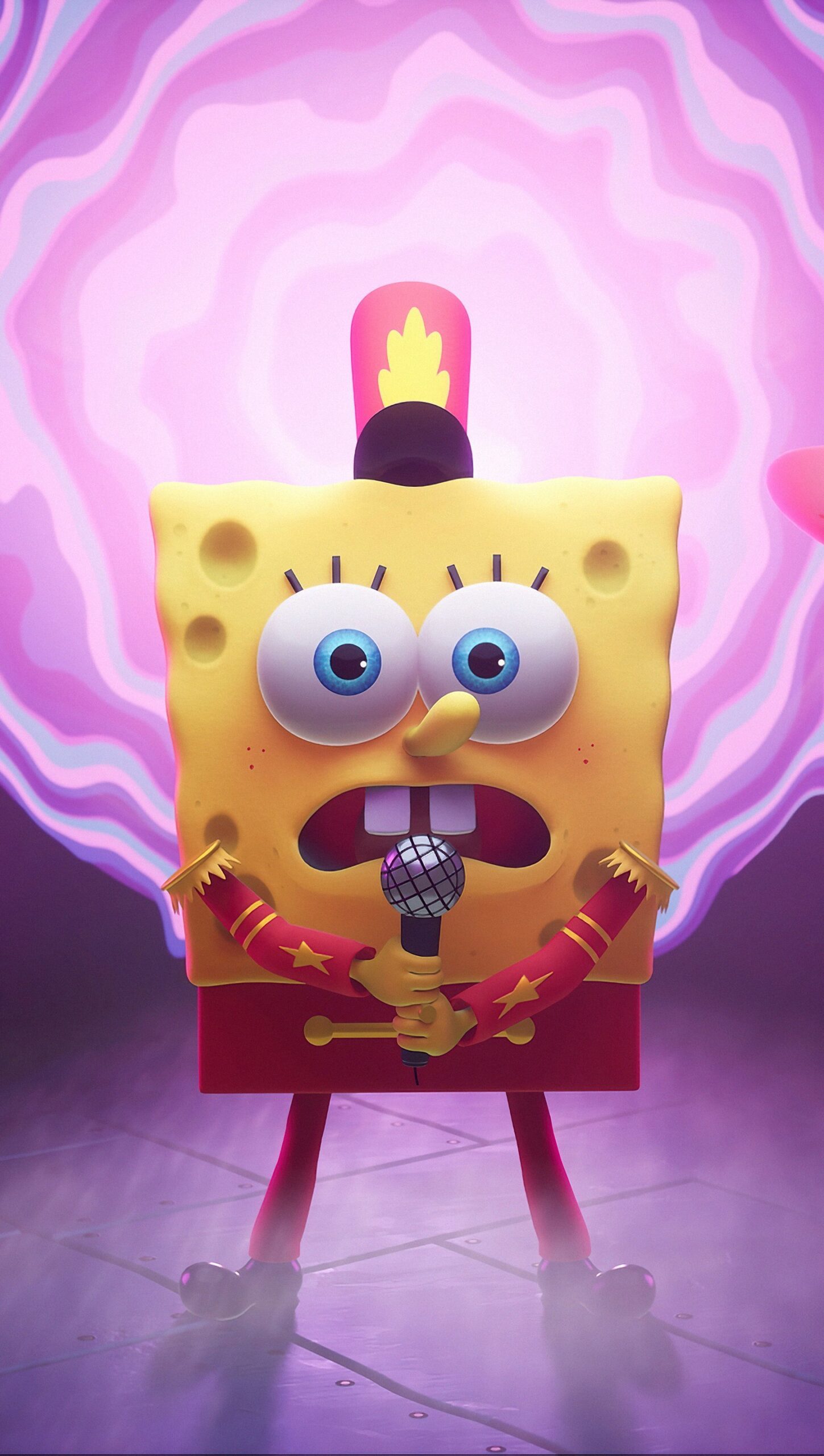 Bob esponja cantando en El batido cosmico