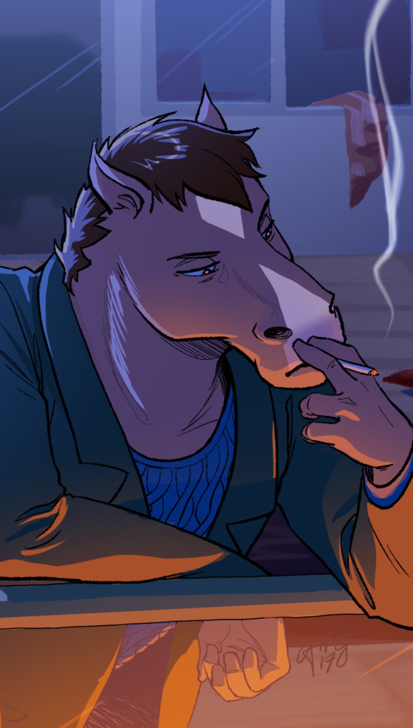 Bojack Horseman con cigarro