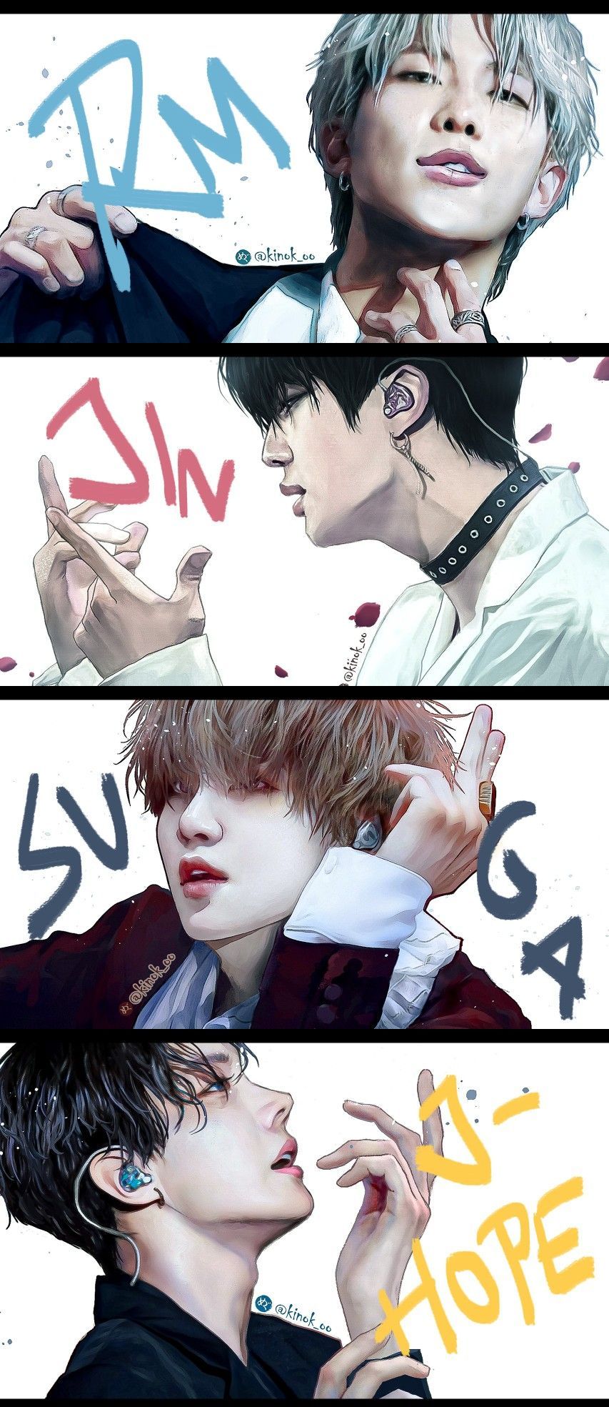 Cantantes de BTS en estilo Anime