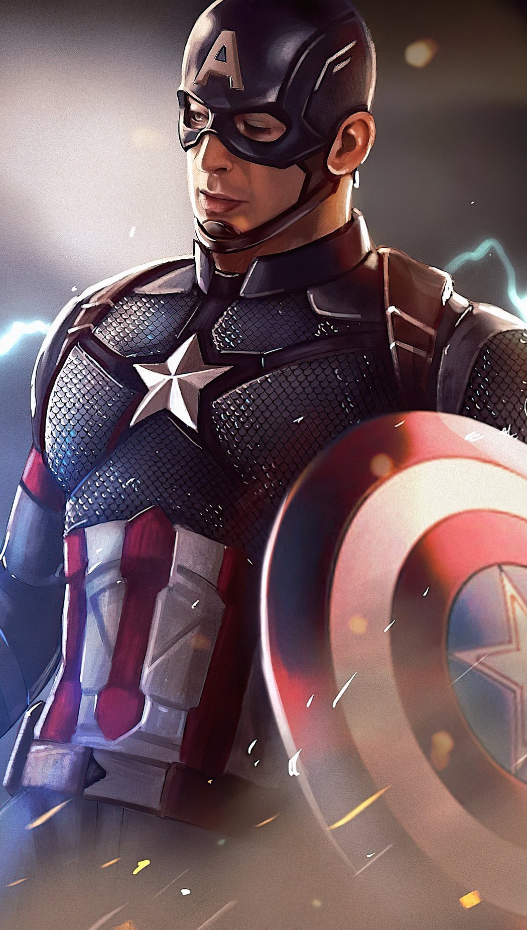 Capitán America con martillo de Thor Fanart