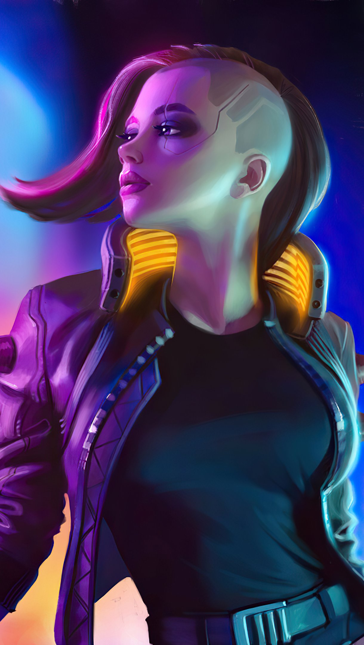 Chica en la ciudad Cyberpunk 2077