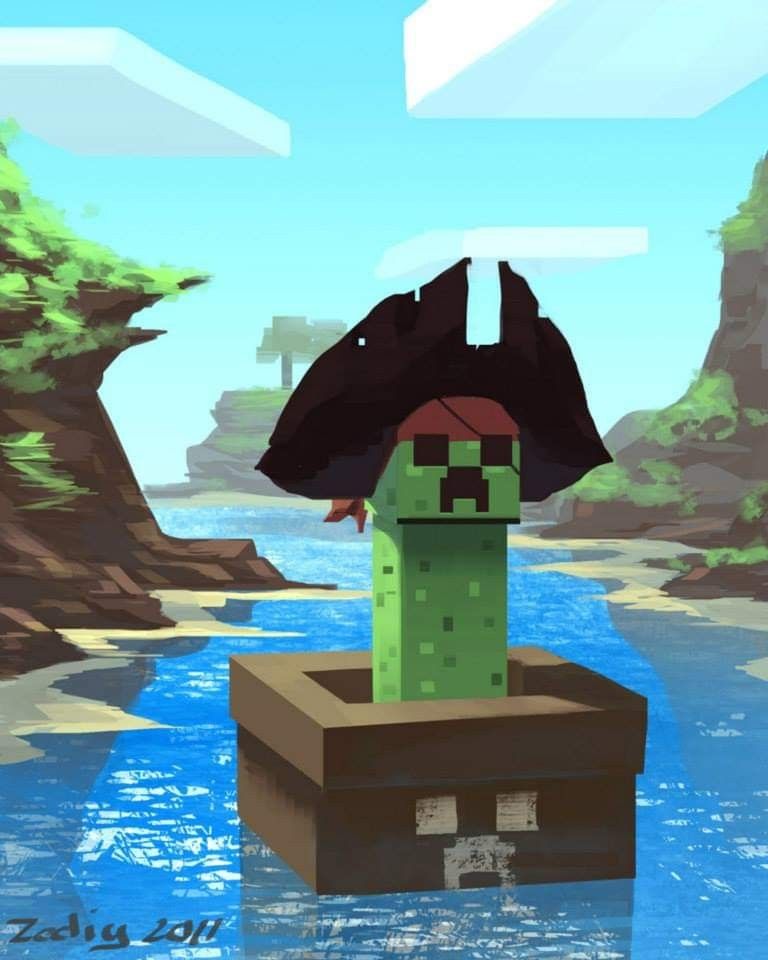 Creeper Pirada en el mundo de Minecract