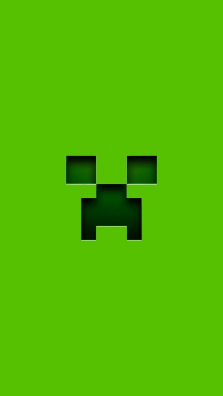 Creeper con fondo verde