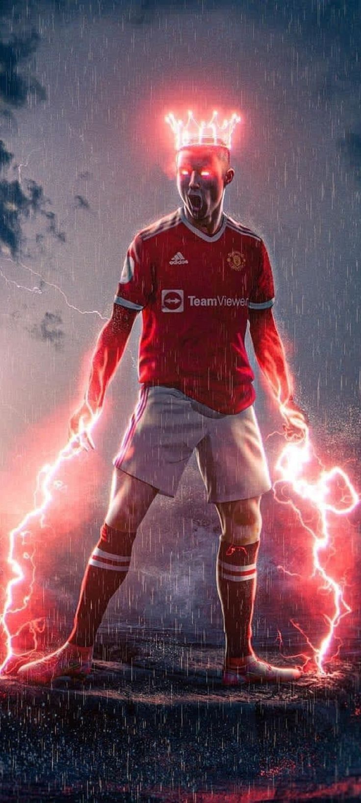 Cristiano Ronaldo Neon Rojo 4k