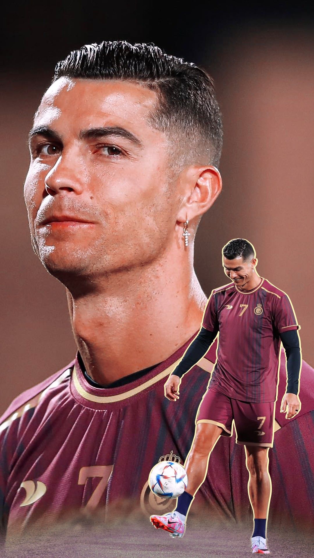 Cristiano Ronaldo uniforme vinotinto