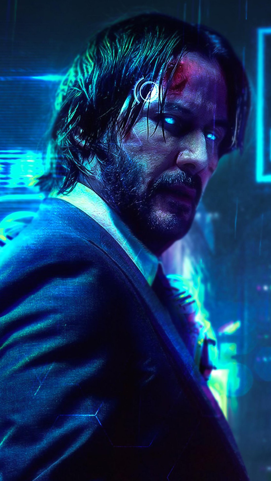 Cyberpunk John Wick Keanu Reeves FanArt