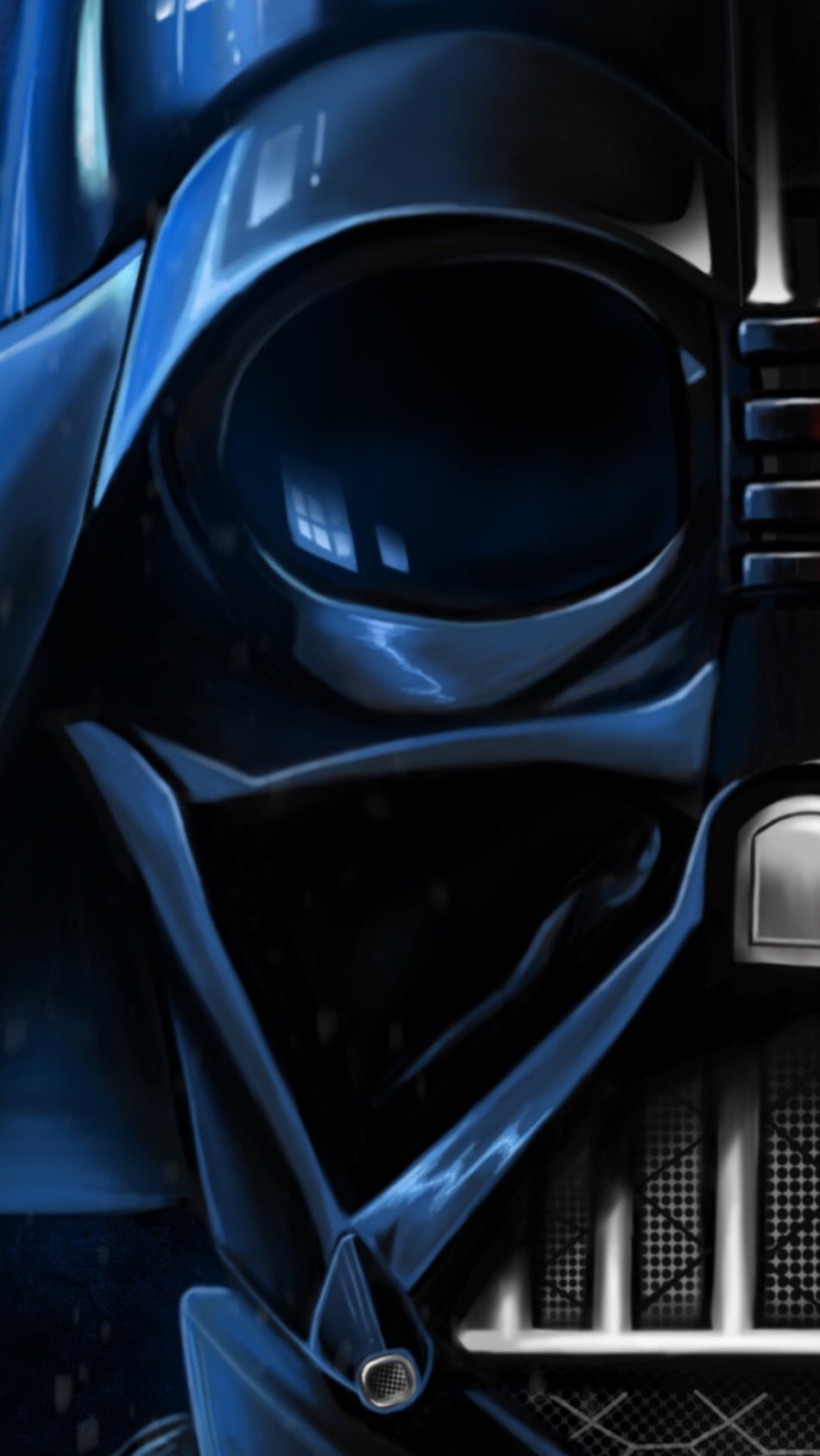 Darth Vader con luces azules y rojas