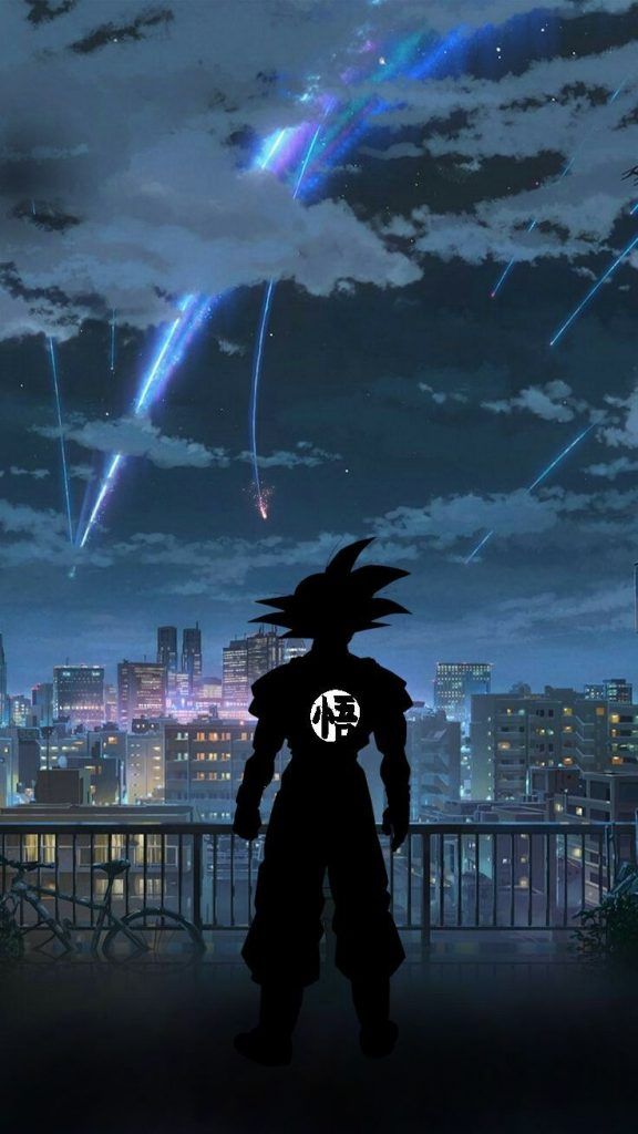 Fondo de goku en la ciudad