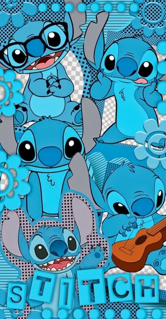 Fondo de pantalla para niños Stitch Collage