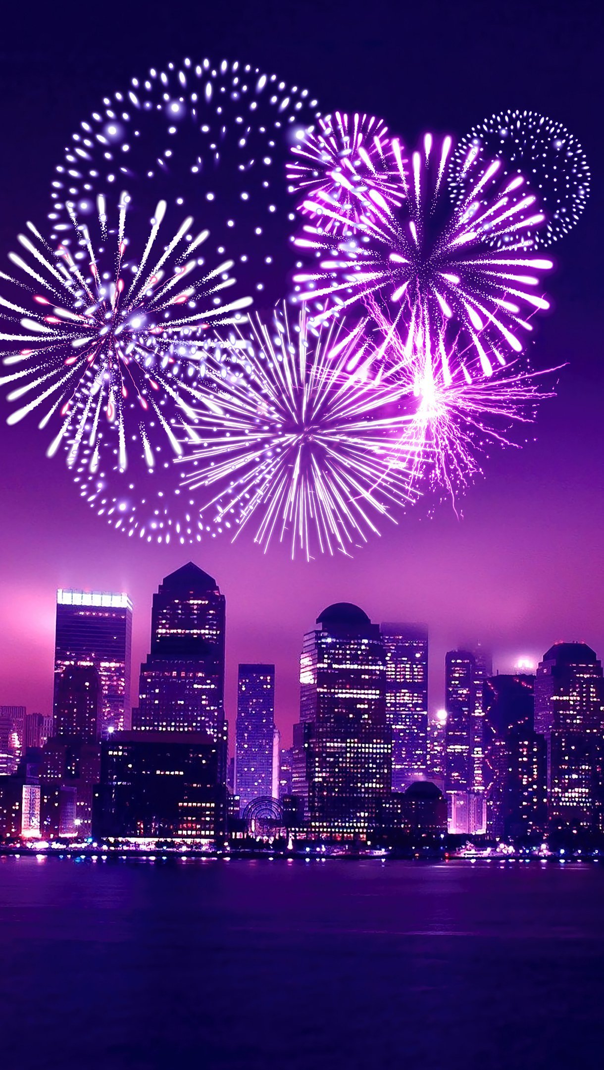 Fuegos artificiales de años nuevo en Chicago