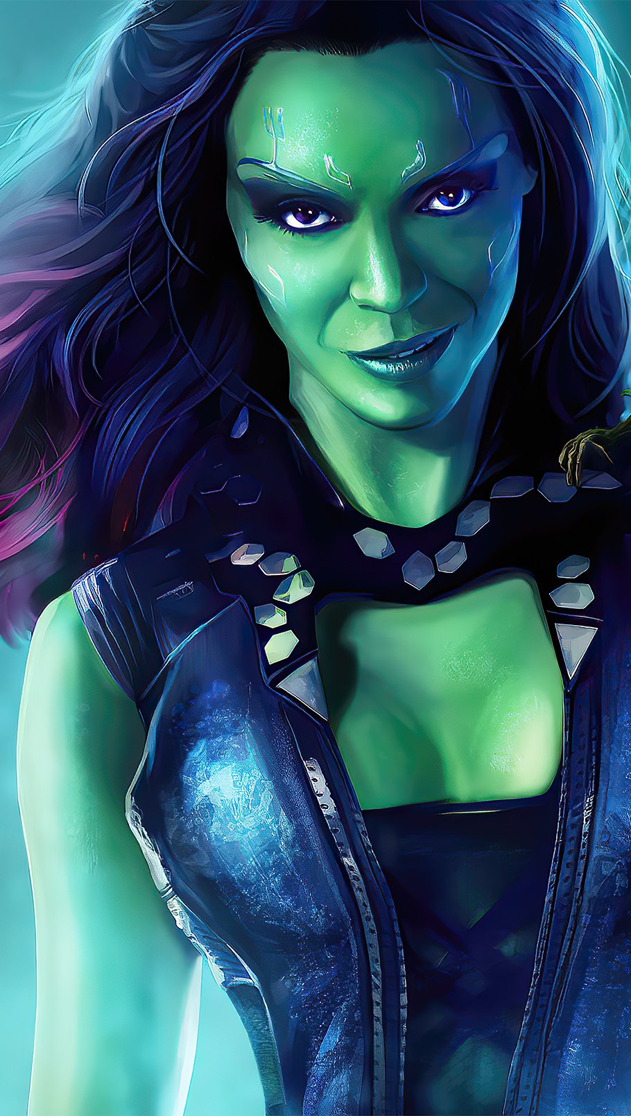 Gamora con Groot bebé de Guardianes de la Galaxia