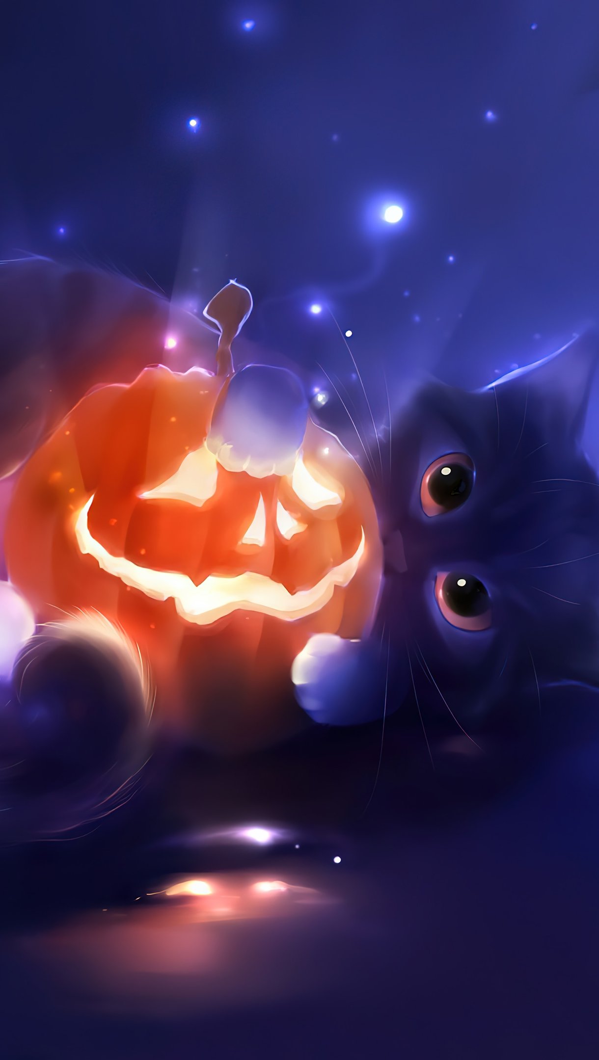 Gatito con calabaza