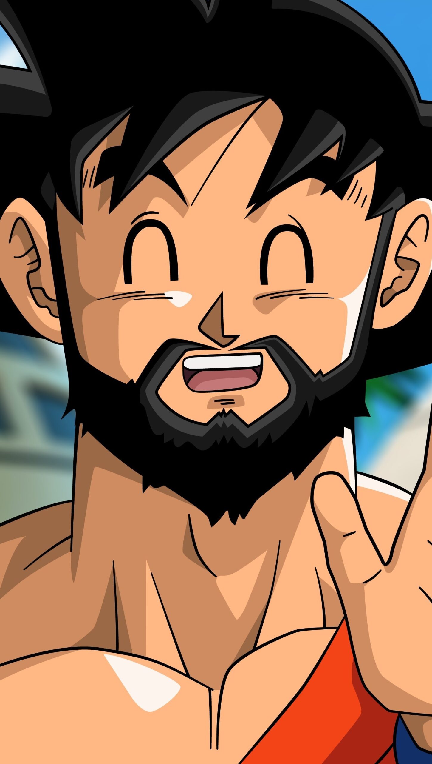 Goku Vegeta con barba Dragon Ball