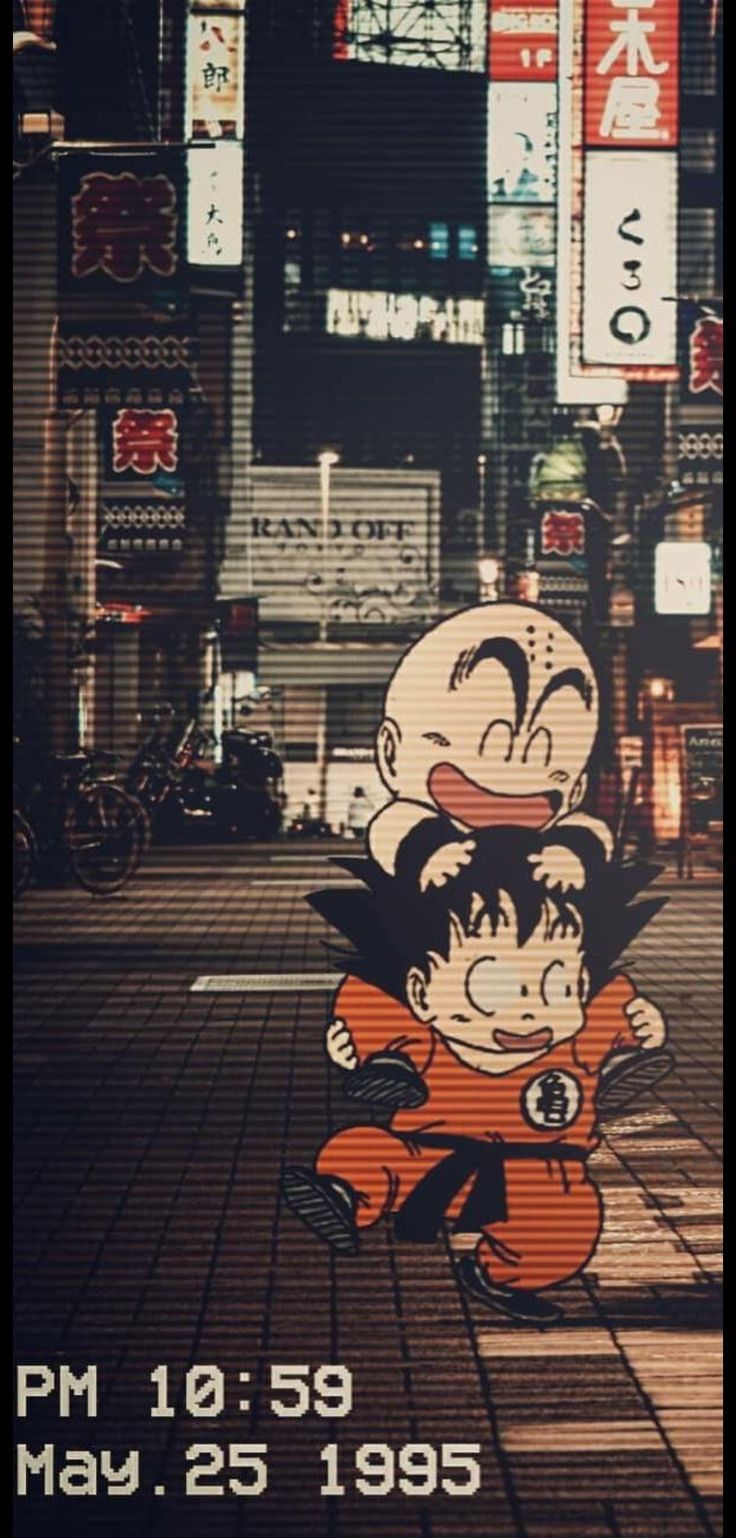 Goku niño y krilin niño fondo divertido