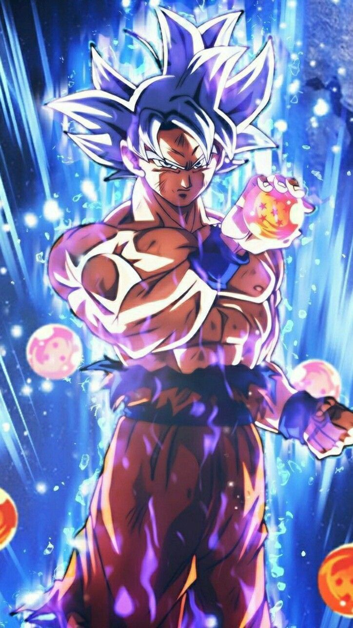 Goku ultra instinto con las esferas del dragón