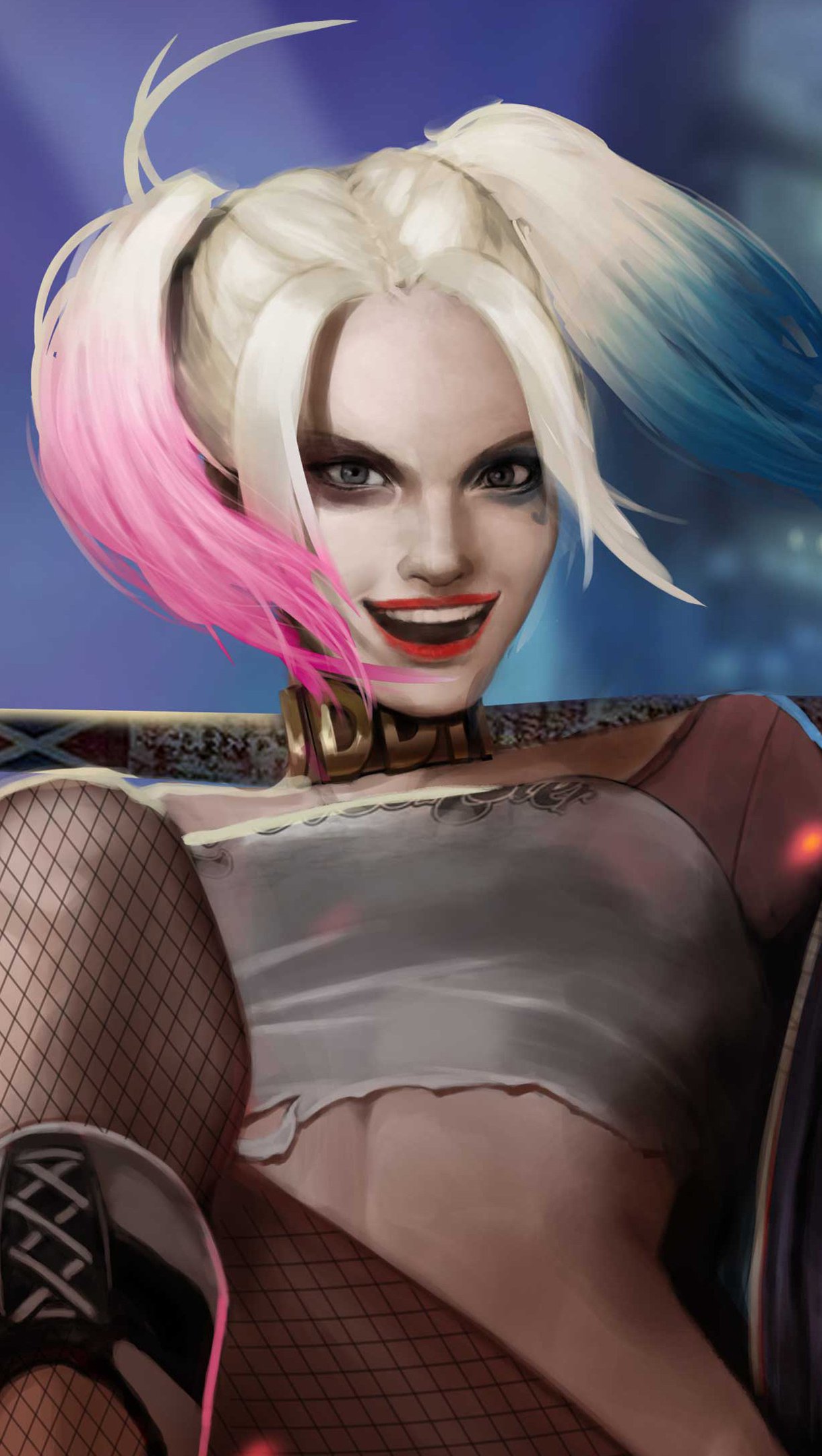 Harley Quinn con bate en ciudadFanart