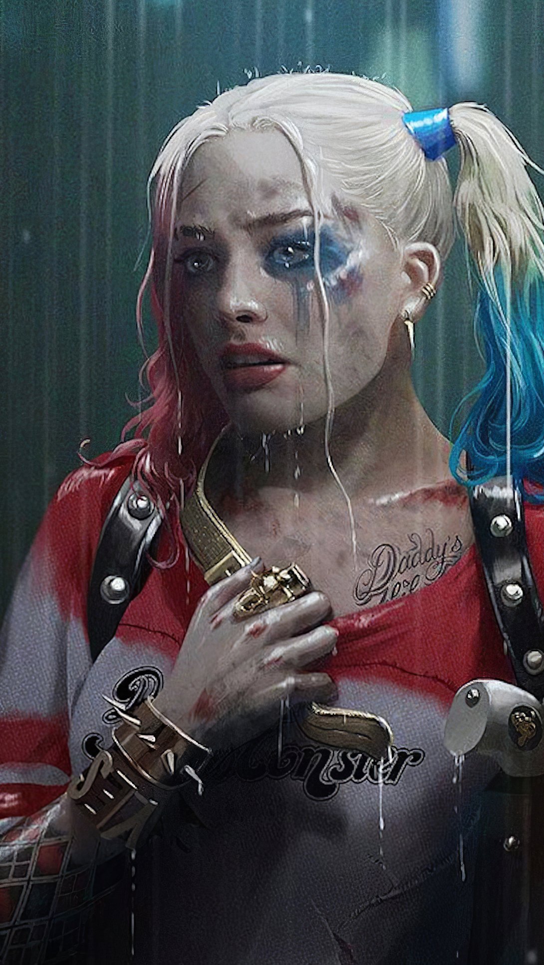 Harley Quinn en la lluvia