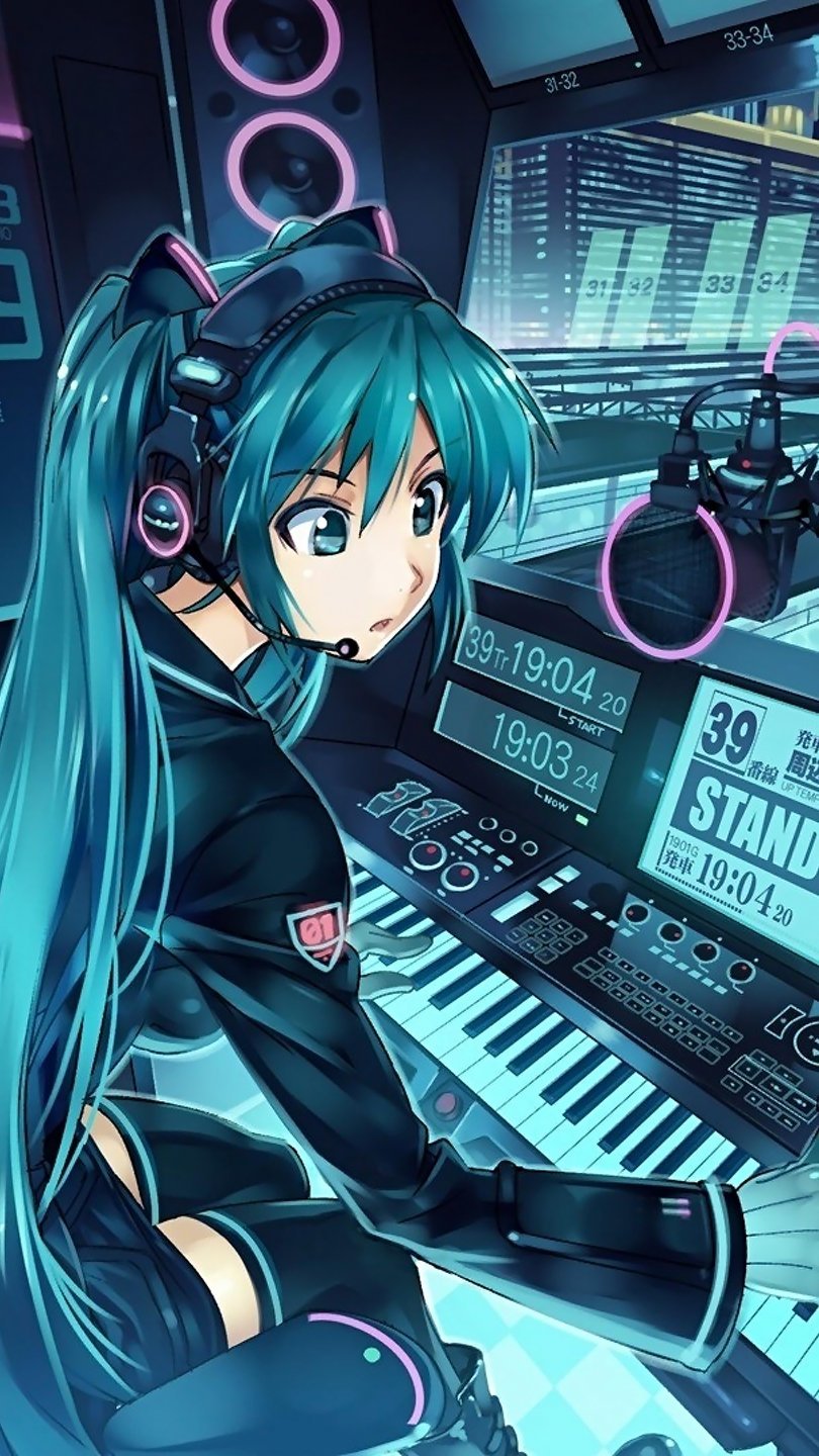 Hatsune Miku Chica anime musica DJ