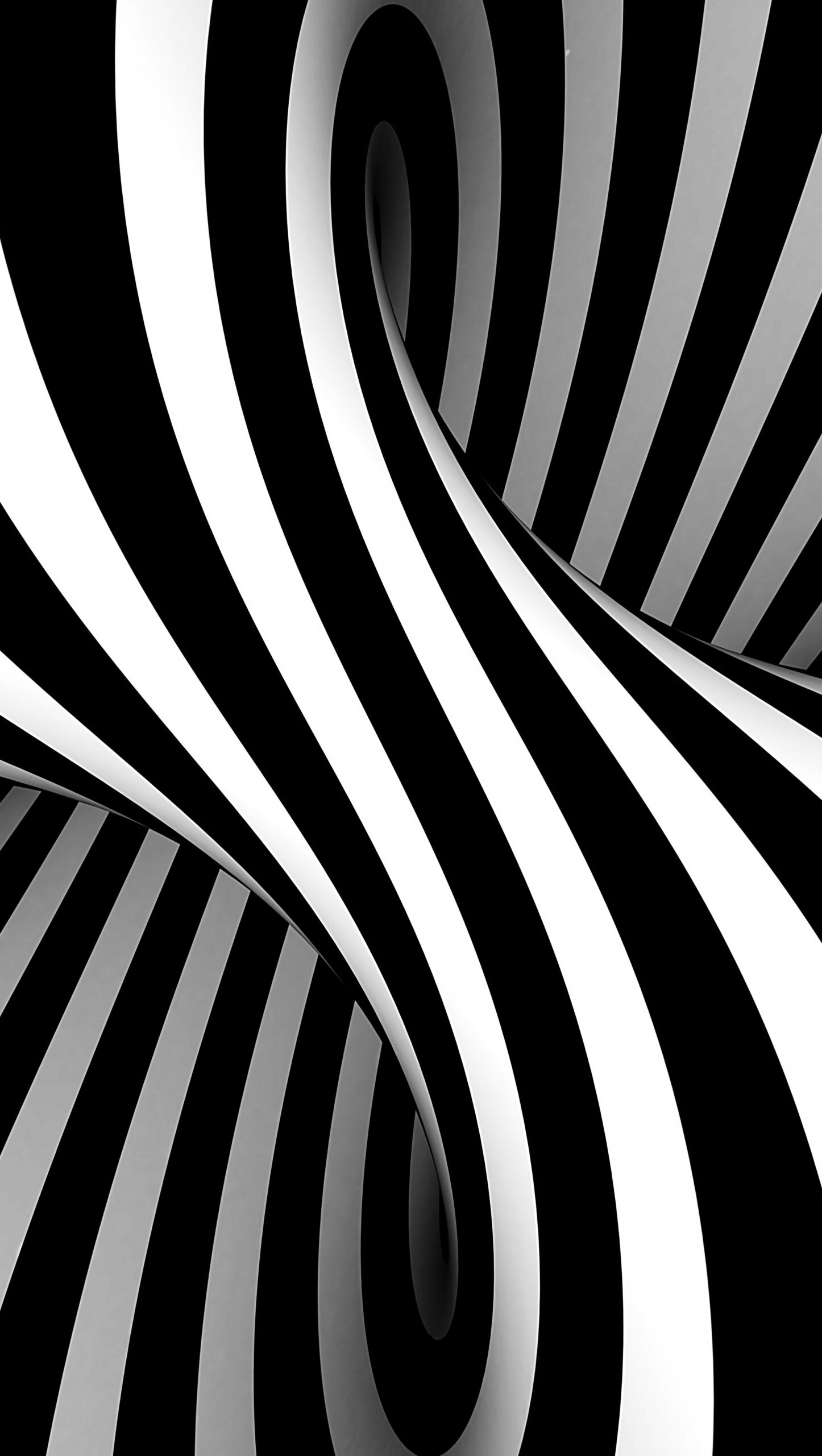 Ilusión óptica 3D en blanco y negro estilo Vasarely