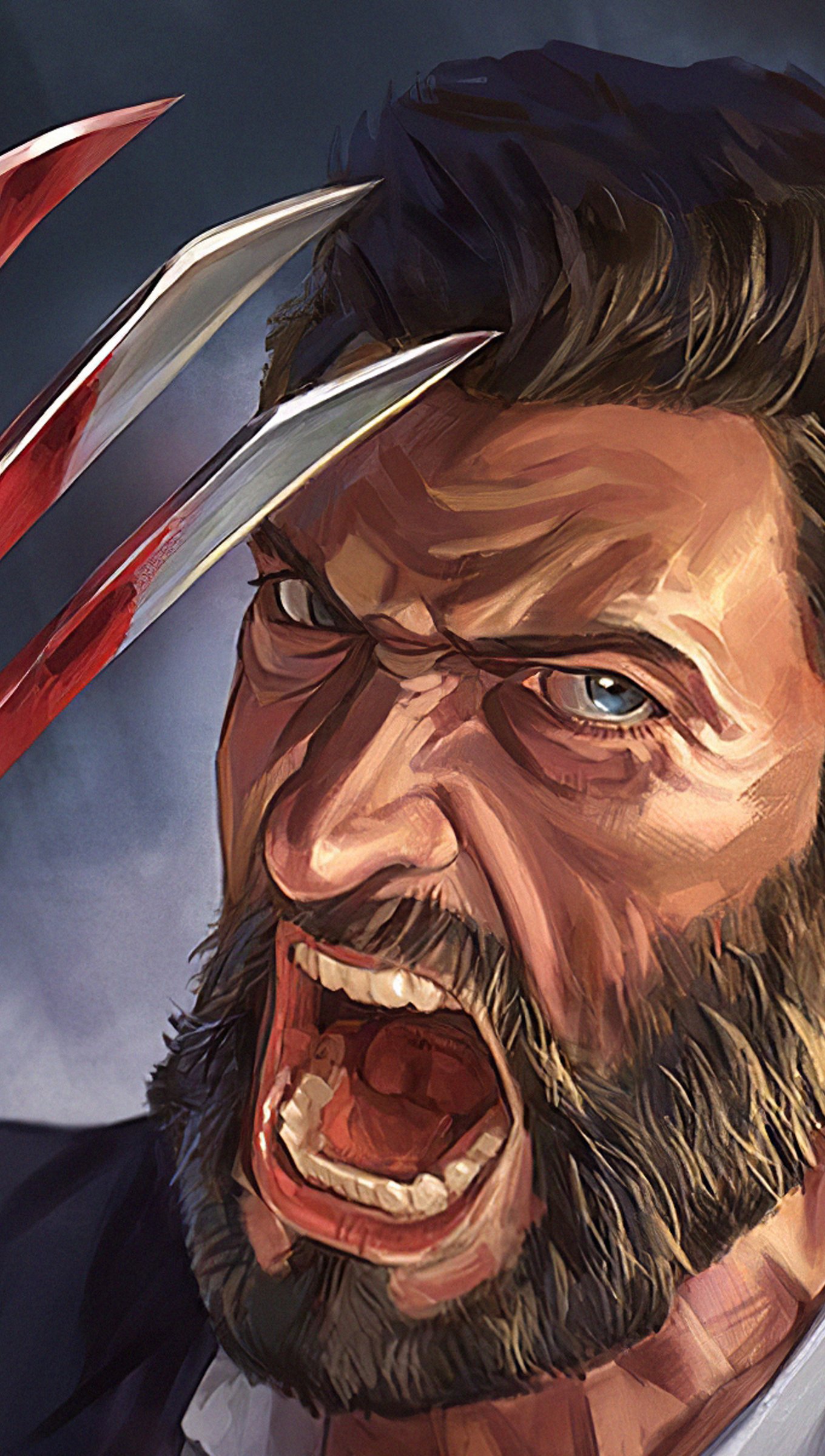 Ilustración de Hugh Jackman como Wolverine