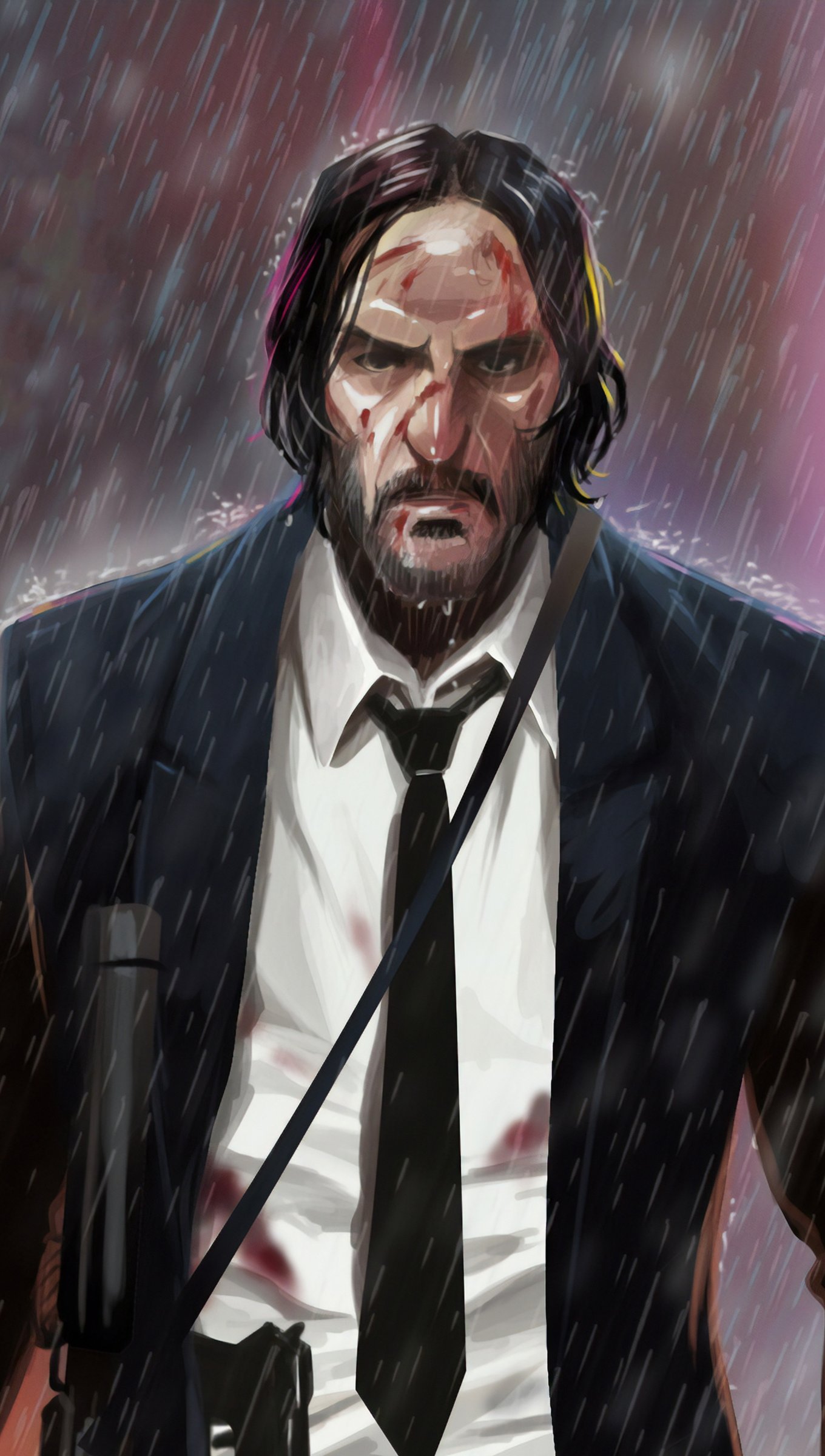 John wick en la lluvia fanart