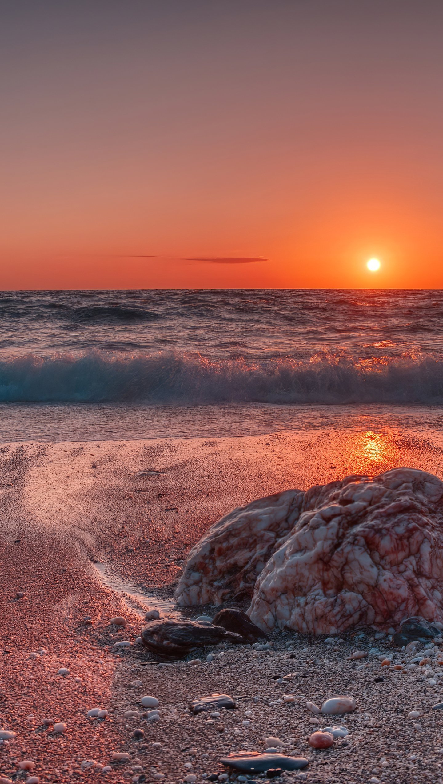 La playa al atardecer