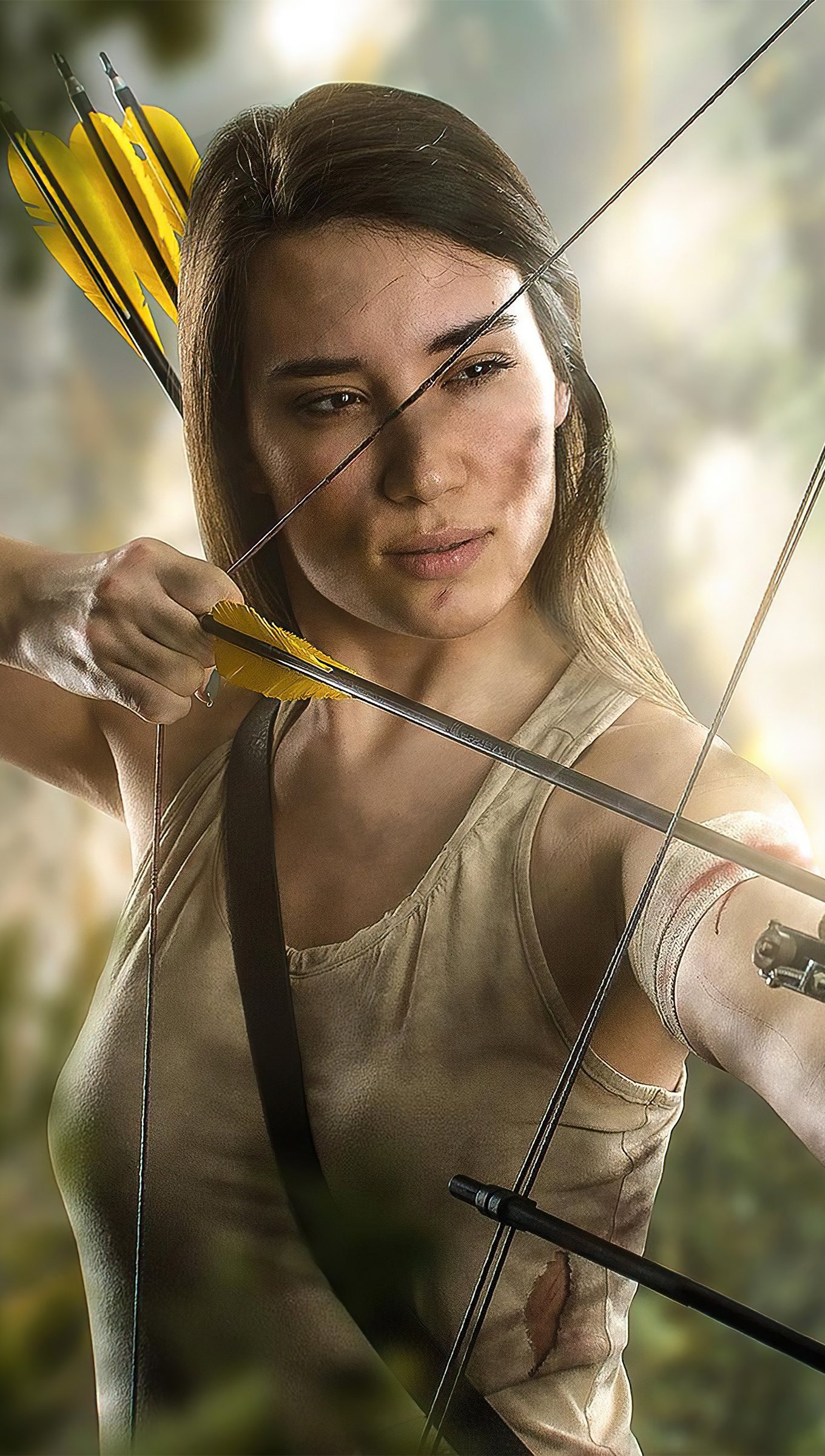 Lara Croft con arco y flecha