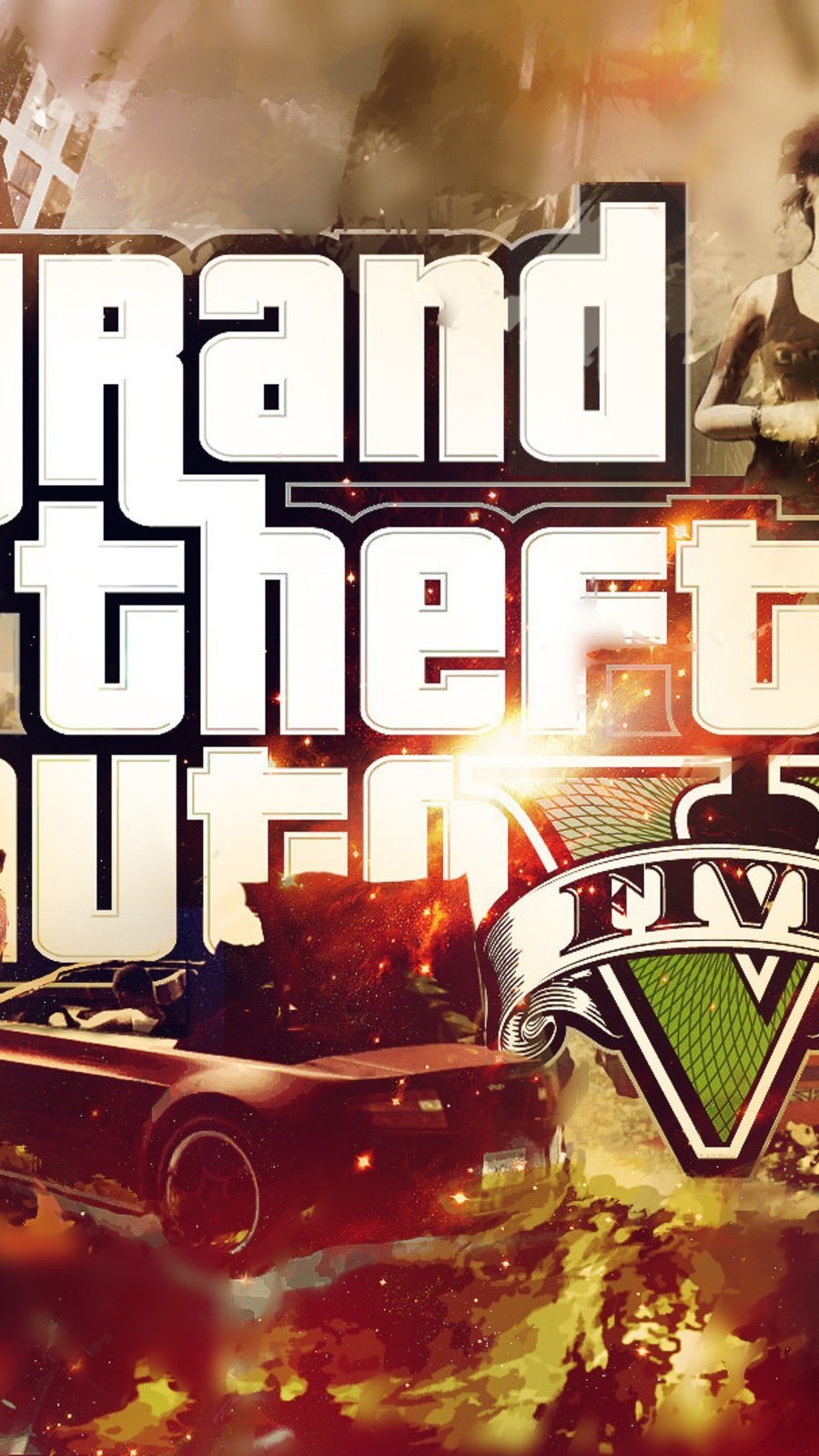 Logo GTA V en llamas