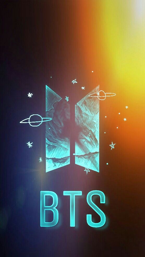 Logo de BTS con temática del espacio editado