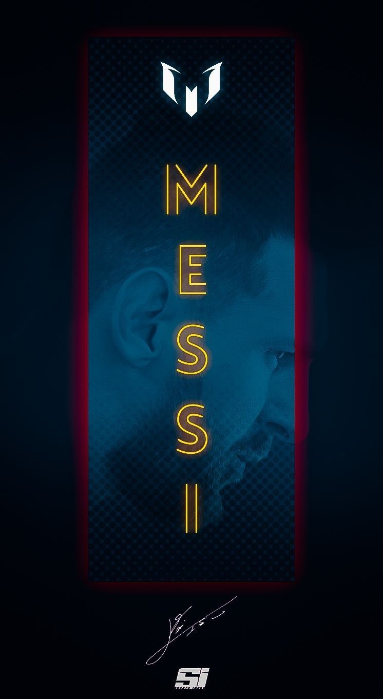 Logo de Messi con letras doradas