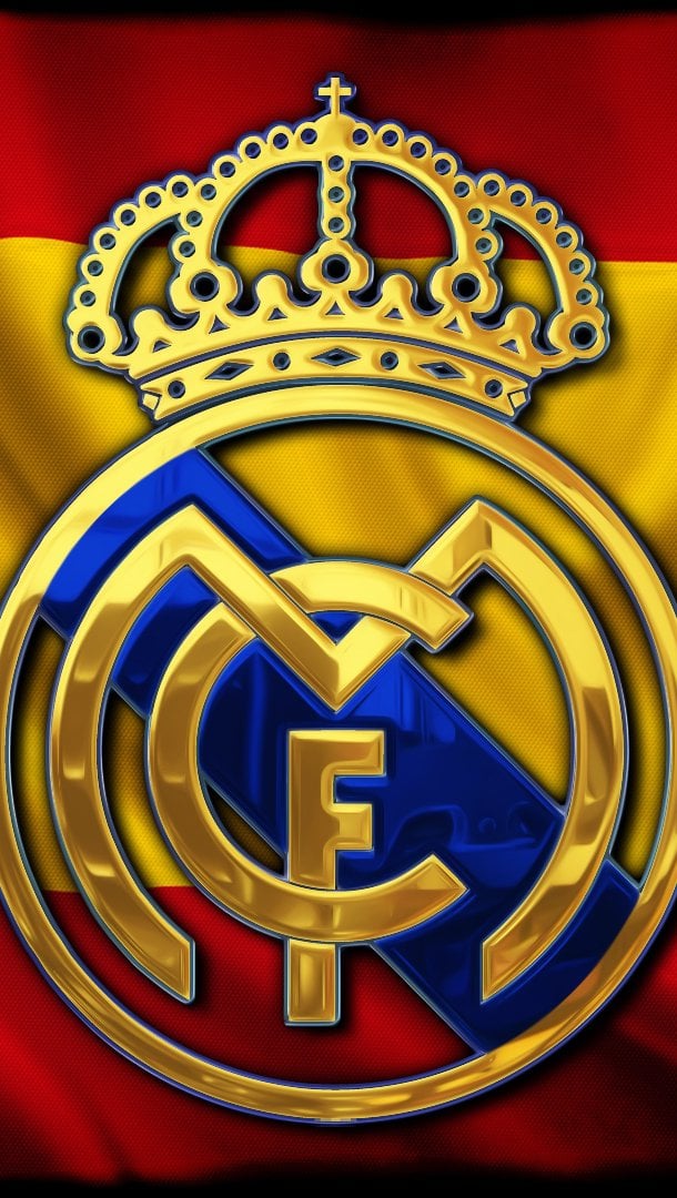 Logo de Real Madrid en bandera de España