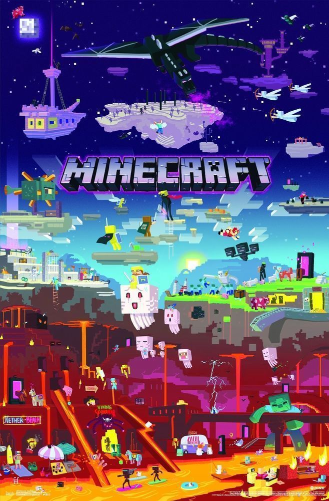 Minecraft un mundo por descubrir poster del juego