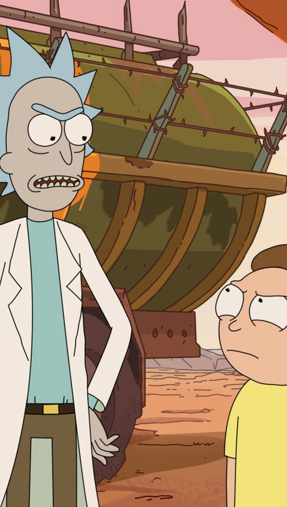 Morty enojado con Rick