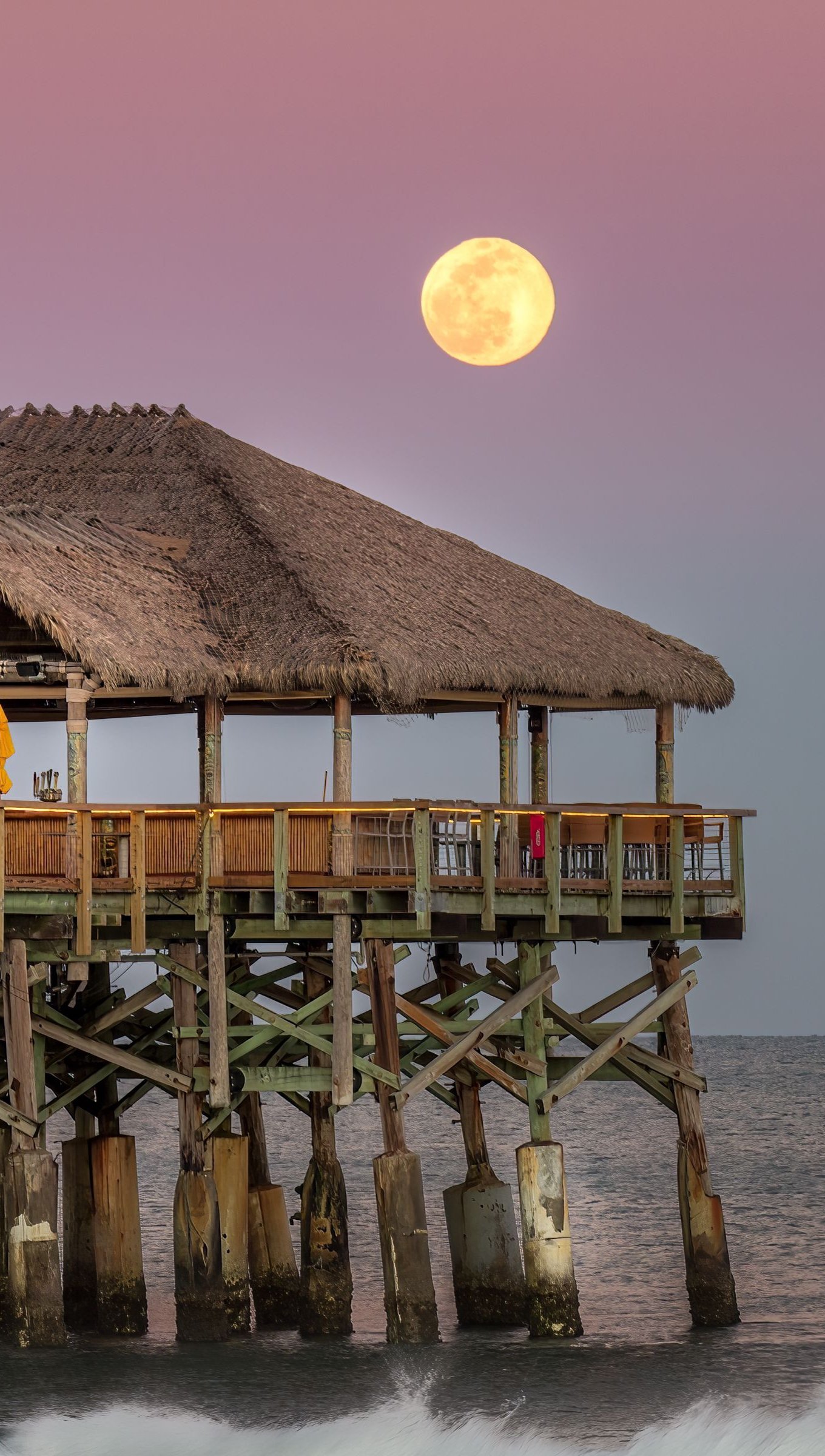 Muelle a la luz de la luna