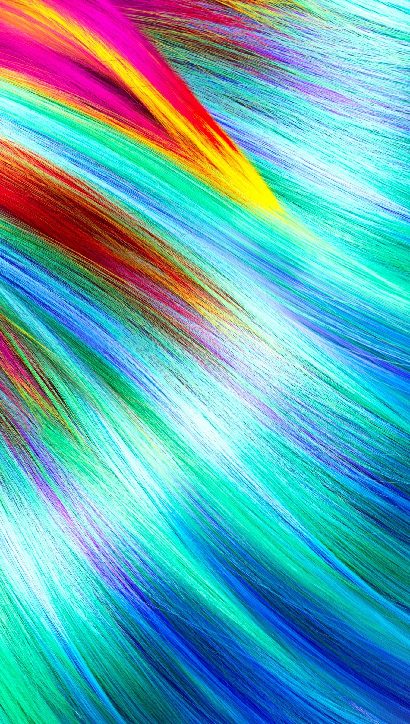 Mujer con cabello de colores del arcoiris