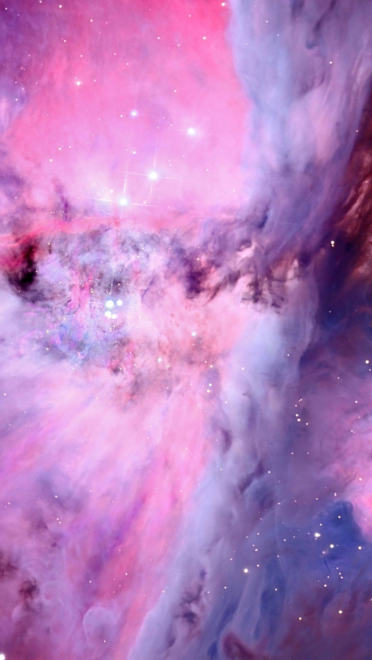 Nebula rosa en el espacio