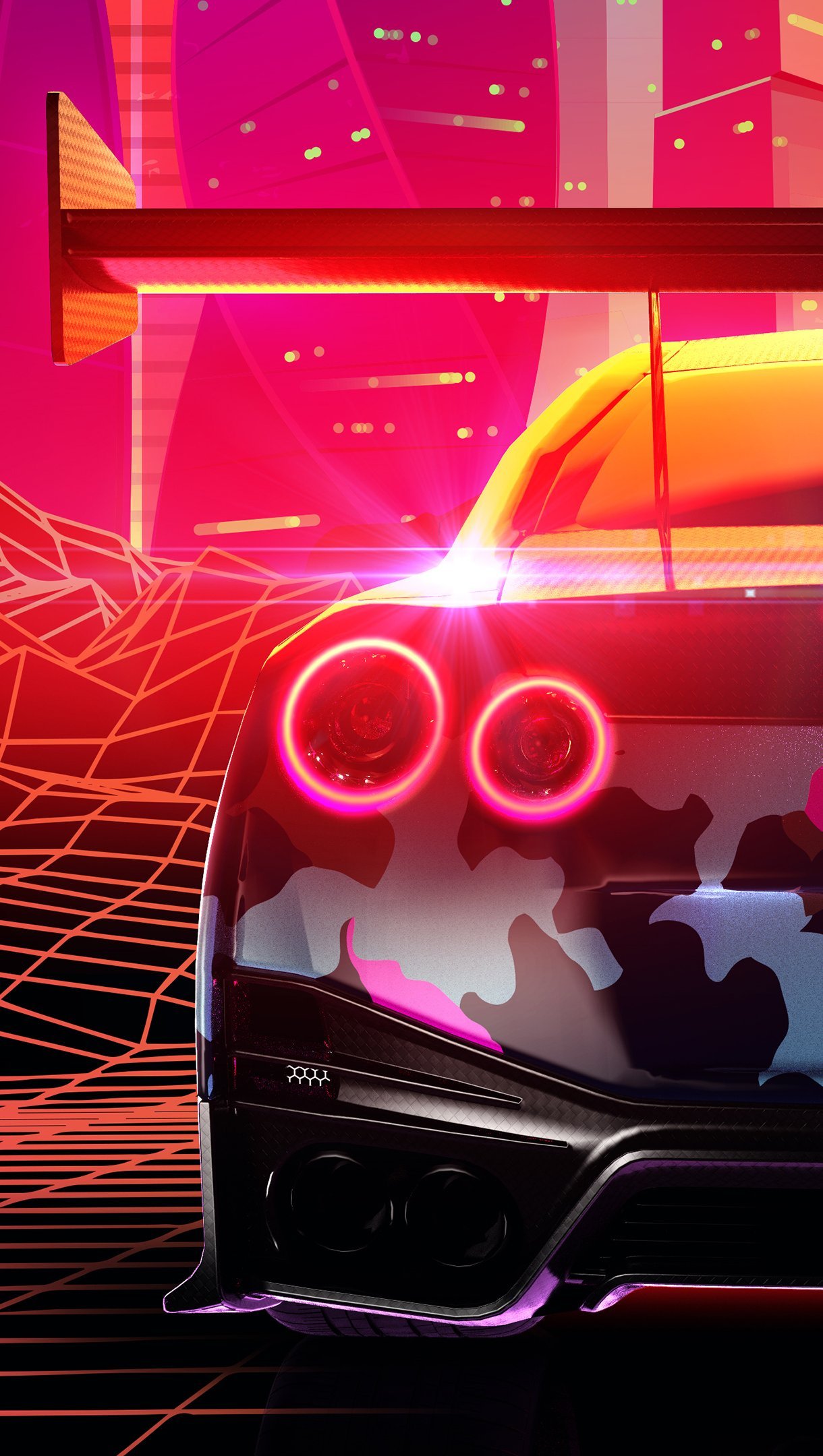 Nissan GTR retrowave