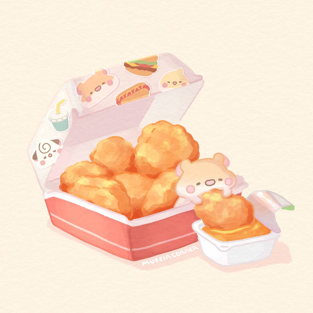 Nuggues de pollo Kawaii