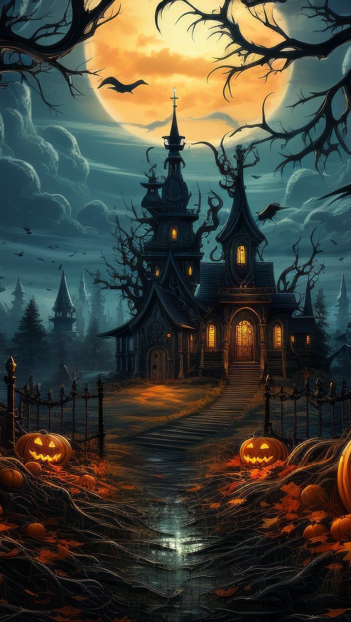 Paisaje Mansión Halloween