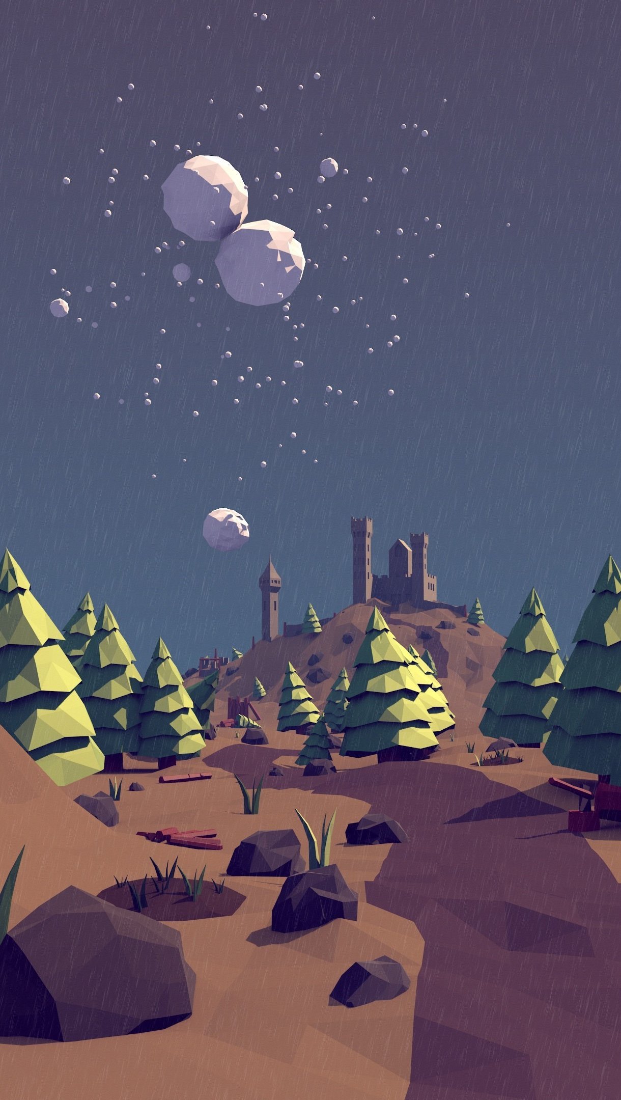 Paisaje bosque Low Poly